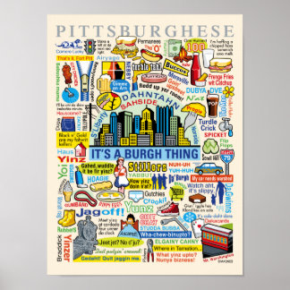 Pittsburgh Language Fun Pittsburghese Artwork Poster