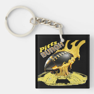 Pittsburgh - Molten Steel Football Key Ring