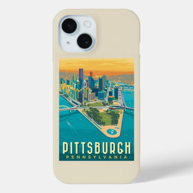 Pittsburgh, PA | Bird's Eye View Case-Mate iPhone Case (Back)