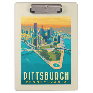 Pittsburgh, PA   Bird's Eye View Clipboard