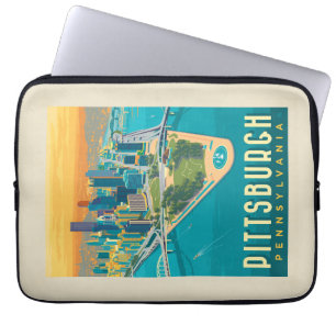 Pittsburgh, PA   Bird's Eye View Laptop Sleeve
