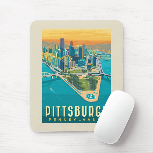 Pittsburgh, PA | Bird's Eye View Mouse Pad (With Mouse)