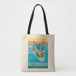 Pittsburgh, PA Bird's Eye View Tote Bag