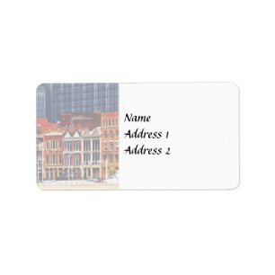 Pittsburgh PA Skyline Closeup Wedding Products Label
