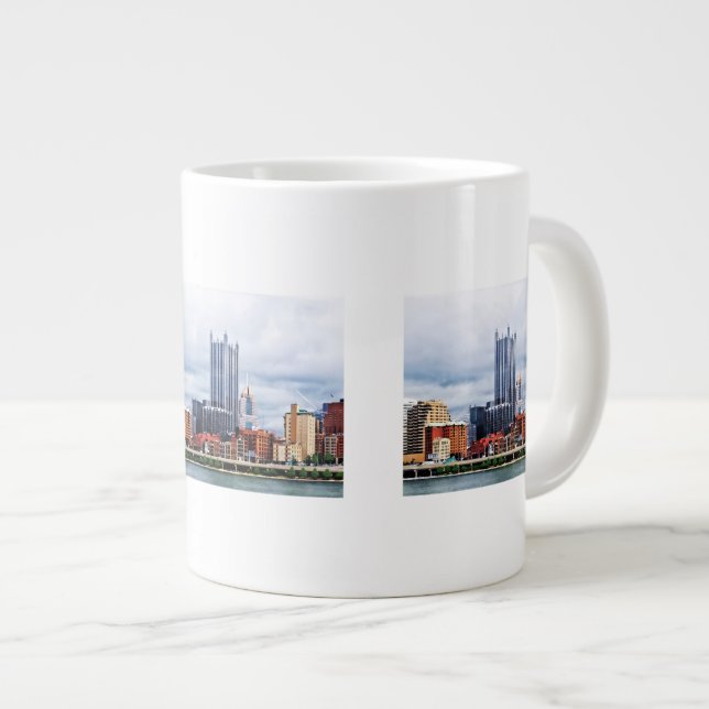 Pittsburgh PA Skyline Large Coffee Mug (Front Right)