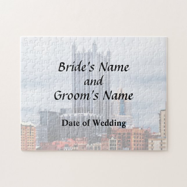 Pittsburgh PA Skyline Wedding Supplies Jigsaw Puzzle (Horizontal)