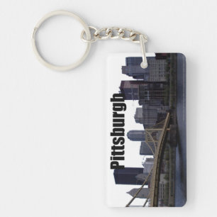 Pittsburgh PA Skyline with Pittsburgh in the Sky Key Ring
