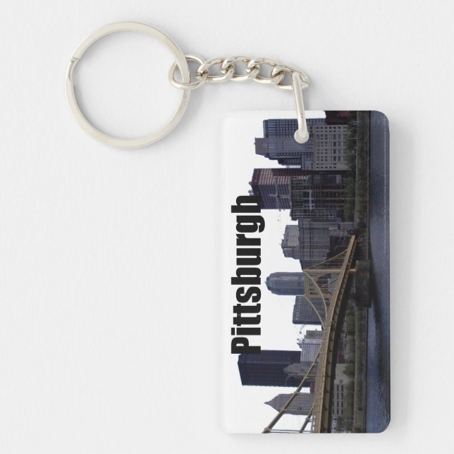 Pittsburgh PA Skyline with Pittsburgh in the Sky Key Ring (Front)