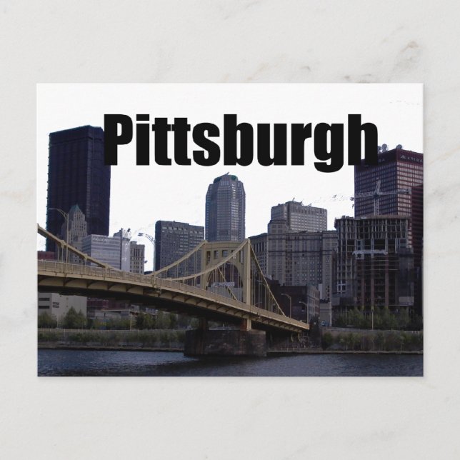 Pittsburgh PA Skyline with Pittsburgh in the Sky Postcard (Front)