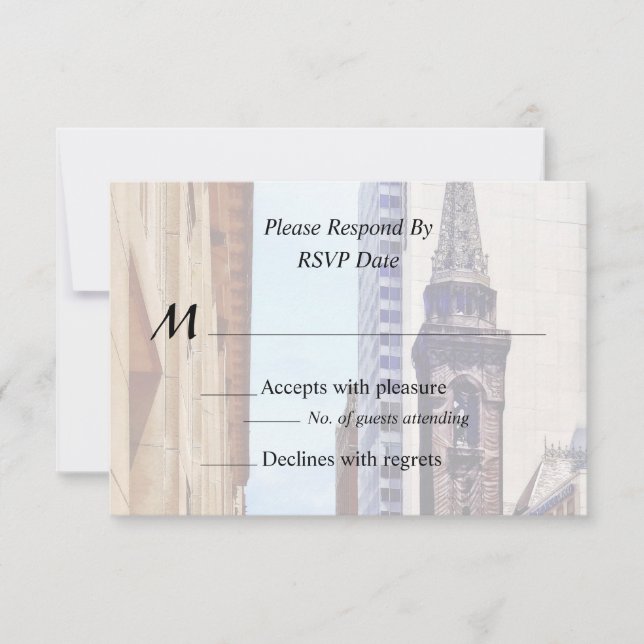 Pittsburgh PA Smithfield St Near Smithfield Church RSVP Card (Front)