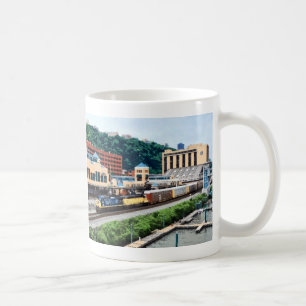 Pittsburgh PA - Train Going By Station Square Coffee Mug