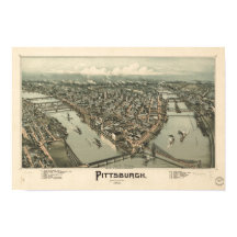 Pittsburgh Pennsylvania 1902 Antique Panoramic Map
