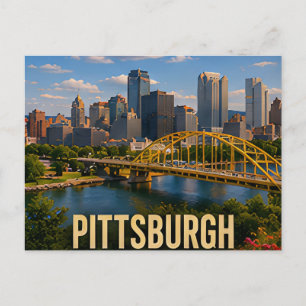 Pittsburgh Pennsylvania Bridge travel gift Postcard