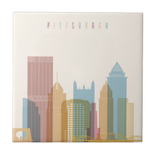 Pittsburgh, Pennsylvania City Skyline Ceramic Tile