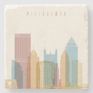 Pittsburgh, Pennsylvania City Skyline Stone Coaster