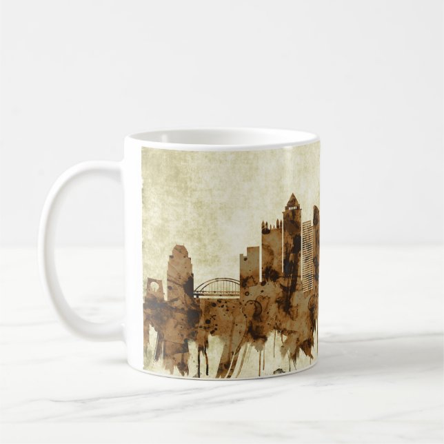 Pittsburgh Pennsylvania Cityscape Coffee Mug (Left)