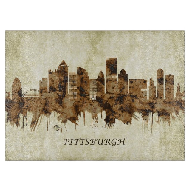 Pittsburgh Pennsylvania Cityscape Cutting Board (Front)
