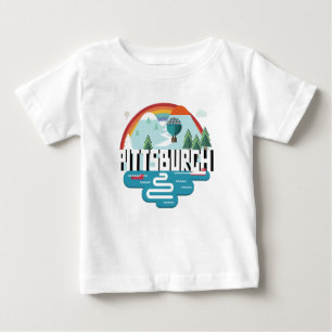Pittsburgh, Pennsylvania Cityscape Design Baby T-Shirt