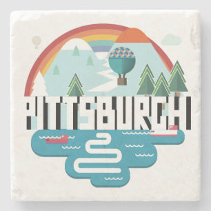 Pittsburgh, Pennsylvania Cityscape Design Stone Coaster