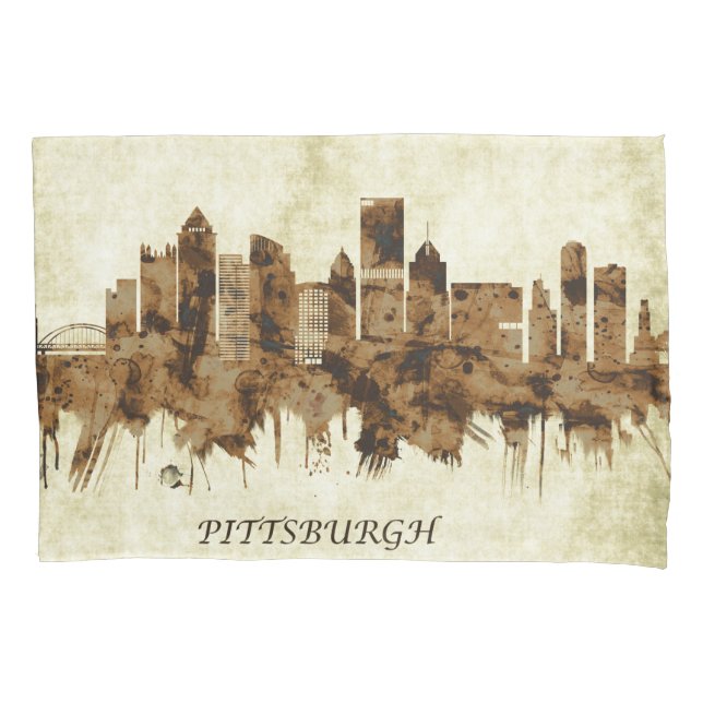 Pittsburgh Pennsylvania Cityscape Pillowcase (Front)