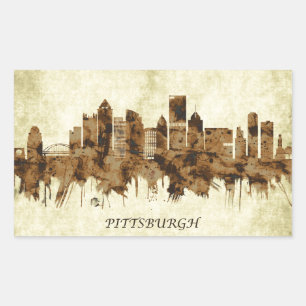 Pittsburgh Pennsylvania Cityscape Rectangular Sticker