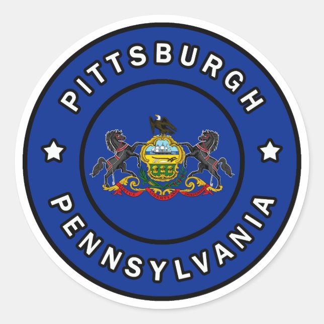 Pittsburgh Pennsylvania Classic Round Sticker (Front)