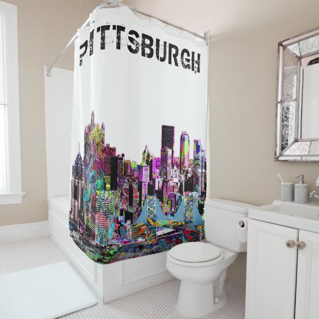 Pittsburgh, Pennsylvania in graffiti Shower Curtain (In Situ)