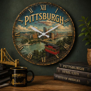 Pittsburgh Pennsylvania  Large Clock
