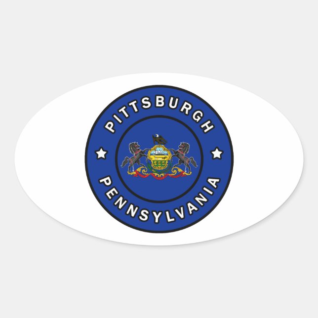 Pittsburgh Pennsylvania Oval Sticker (Front)