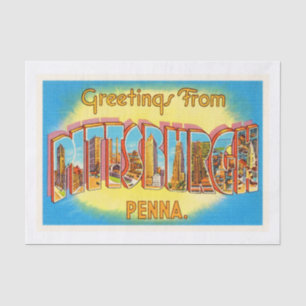 Pittsburgh Pennsylvania PA Vintage Travel Souvenir Tissue Paper