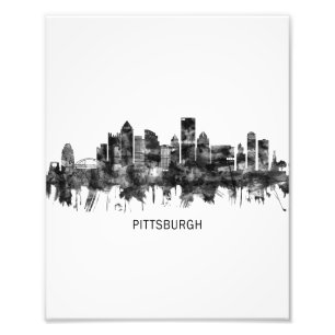 Pittsburgh Pennsylvania Skyline BW Photo Print