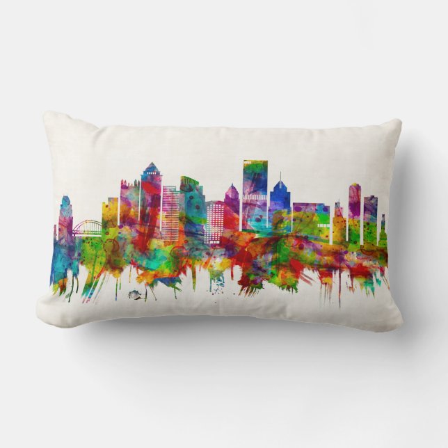 Pittsburgh Pennsylvania Skyline Lumbar Cushion (Front)
