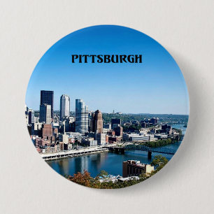 Pittsburgh, Pennsylvania skyline photograph 7.5 Cm Round Badge