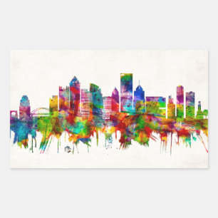 Pittsburgh Pennsylvania Skyline Rectangular Sticker