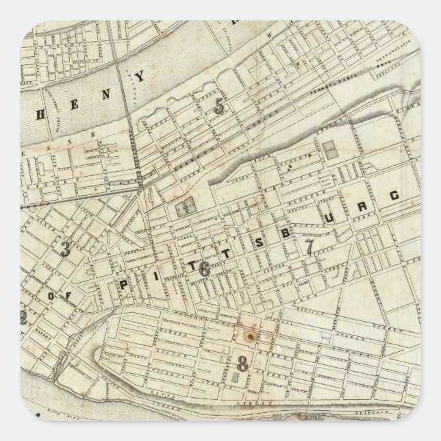 Pittsburgh, Pennsylvania Square Sticker (Front)