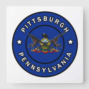 Pittsburgh Pennsylvania Square Wall Clock