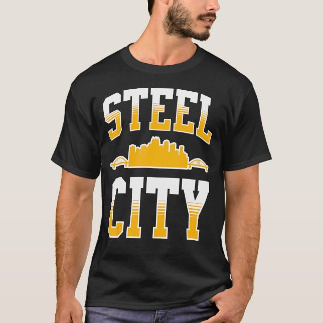 Pittsburgh Pennsylvania Steel City Skyline 412 Hom T-Shirt (Front)