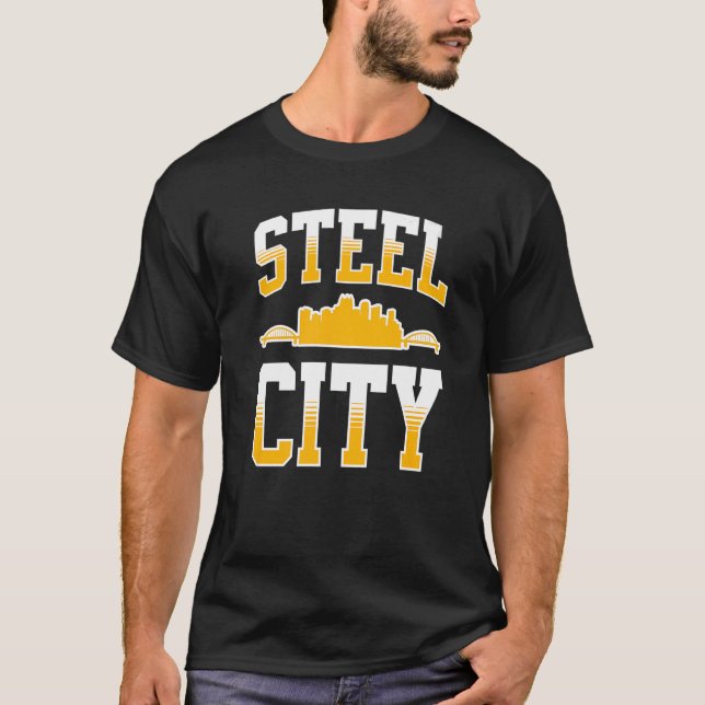 Pittsburgh Pennsylvania Steel City Skyline 412 Hom T-Shirt (Front)