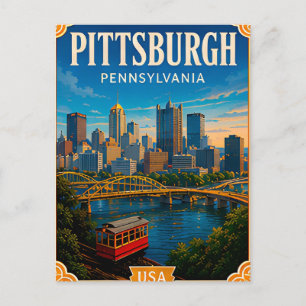 🌉 Pittsburgh Pennsylvania Vacation Memory 🌉 Postcard