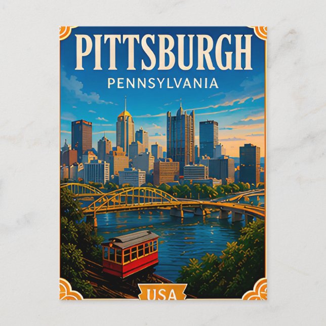 🌉 Pittsburgh Pennsylvania Vacation Memory 🌉 Postcard (Front)