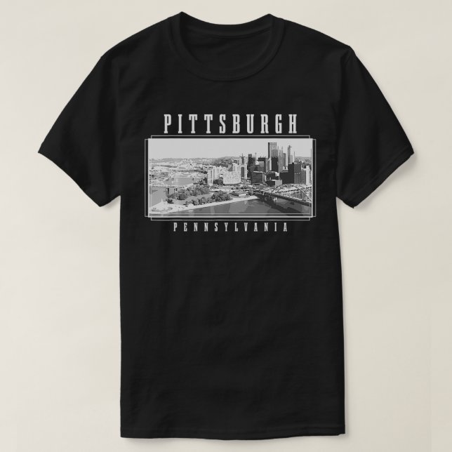 Pittsburgh Pennsylvania Vintage Skyline Vintage Pi T-Shirt (Design Front)
