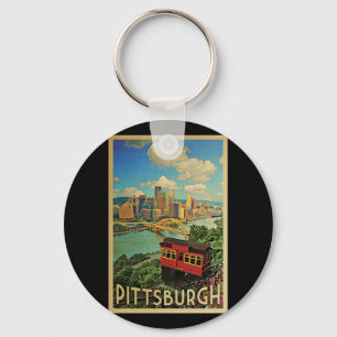Pittsburgh Pennsylvania Vintage Travel Key Ring