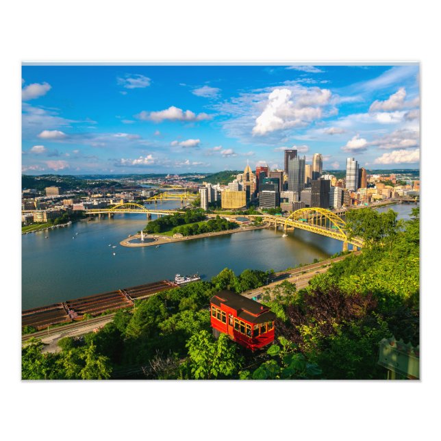 Pittsburgh Photo Print City View with Incline (Front)
