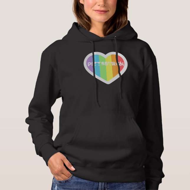 Pittsburgh Rainbow Gay LGBTQIA+ Pride Men Women Bo Hoodie (Front)
