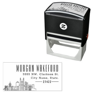 Pittsburgh Resident Modern Deco Skyline Self-inking Stamp