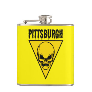 Pittsburgh Skull Flask Yellow