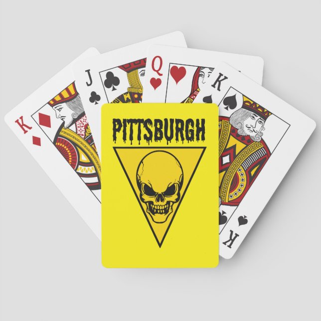 Pittsburgh Skull Playing Cards Yellow (Back)
