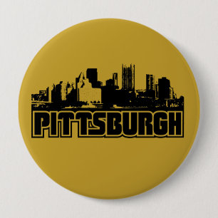 Pittsburgh Skyline 10 Cm Round Badge