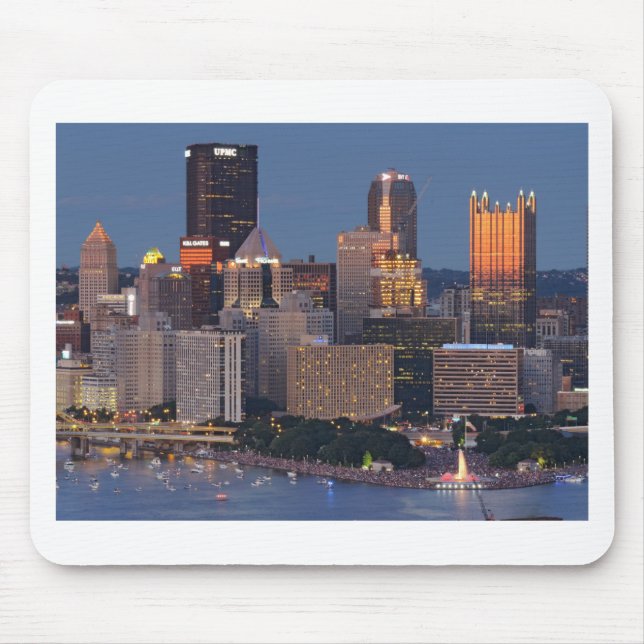 Pittsburgh Skyline at Dusk Mouse Pad (Front)