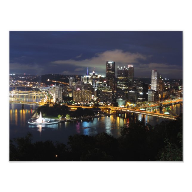 Pittsburgh Skyline at Dusk Print (Front)